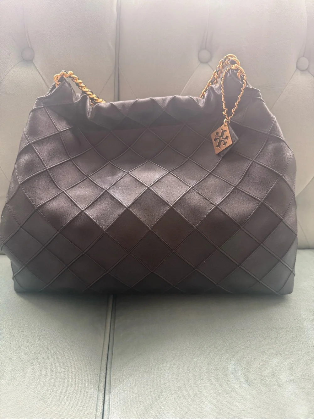 Tory Burch Fleming Quilted Leather Hobo Bag